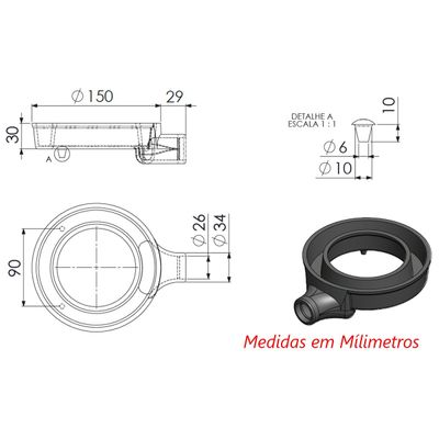 Queimador Simples Dupla Chama Completo Fogão Ferro N1 15cm