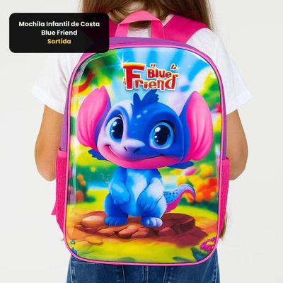 Mochila Infantil De Costa Blue Friend