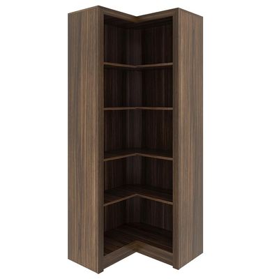 Armário Estante de Canto Alto para Escritório Home Office ME4132 MDP Nogal G69 - Gran Belo