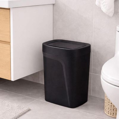 Lixeira Preta Plástica Tampa Basculante Compact Tramontina 8,5L Banheiro Cozinha