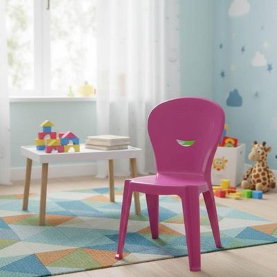 Cadeira Plástica Infantil Rosa Tramontina Vice Brinquedoteca Atividades Brincadeira Sentar