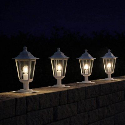 Kit 8 Balizadores Jardim Muro Luminária Externa Grega Dital 31cm Clássico Branco