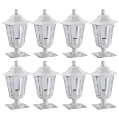 Kit 8 Balizadores Jardim Muro Luminária Externa Grega Dital 31cm Clássico Branco