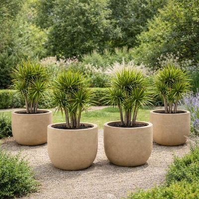 Vaso Decorativo Plástico 38cm para Flores Plantas Tramontina Laos Granito Areia