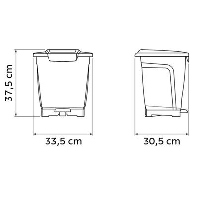 Lixeira Plástica Preta Tramontina com Pedal 15L para Cozinha Banheiro Área de Serviço T-Force