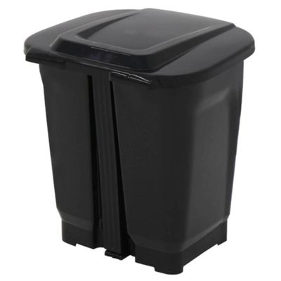 Lixeira Plástica Preta Tramontina com Pedal 15L para Cozinha Banheiro Área de Serviço T-Force