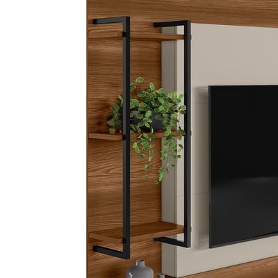 Estante Home 160cm Jatiuca para TV até 50 Freijó/Off White G77 - Gran Belo