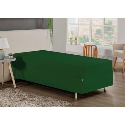 Jogo De Cama Solteiro Nobre 2 Peças Luva De Box 55cm De Altura Malha 100% Algodão - Verde-bandeira