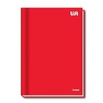 Kit 10 Cadernos Brochura Grande 1 Matéria 80 Folhas Lift Credeal Vermelho