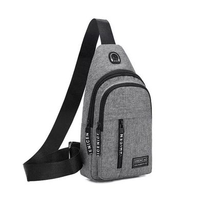 Bolsa Mochila Masculina De Peito Tiracolo Pochete Bolsa Impermeável Transversal Cor:cinza