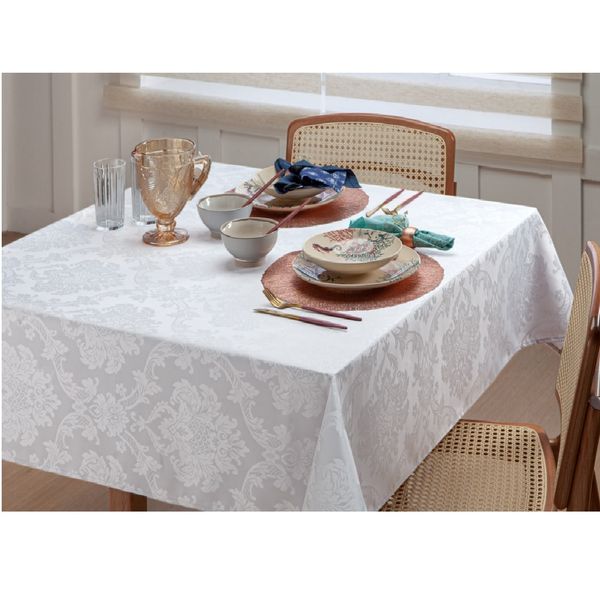 Toalha Mesa Retangular High Class 160x210cm Branca Raner