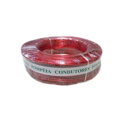 Fio Cabinho Auto Plastic Pompéia 1,5mm 300v Vermelho Com100m