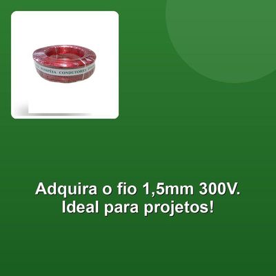 Fio Cabinho Auto Plastic Pompéia 1,5mm 300v Vermelho Com100m