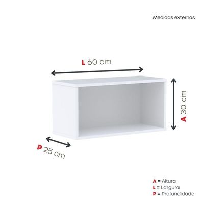 Nicho De Parede 300x600mm Branco