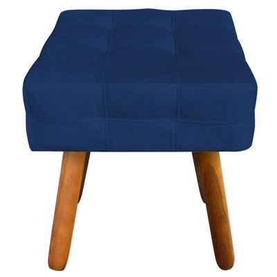 Puff Decorativo Pés Palito Karen Suede Azul Marinho - Gran Belo