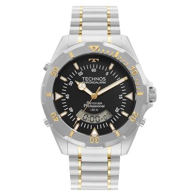 Relógio Technos Masculino Ref: Wt2050axn/1p Skydiver Anadigi Bicolor