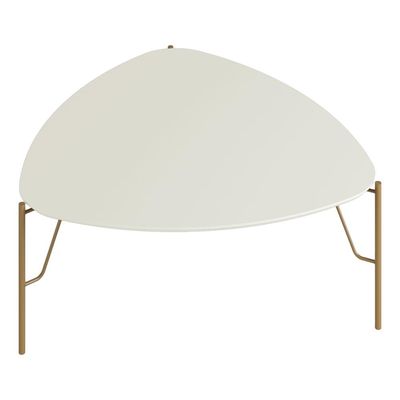 Mesa de Centro Para Sala de Estar Alta Pés Industrial Dourado Alef I03 Luna - Lyam Decor