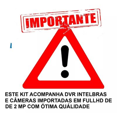 Kit Cftv 6 Câmeras Full Hd 1080p 2mp Dvr Intelbras 8 Ch
