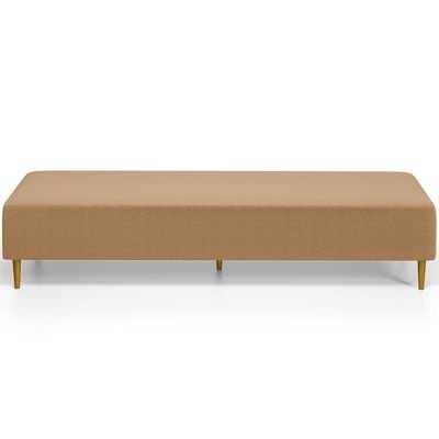 Kit 02 Puffs Decorativo Sala de Estar Bali W01 Pés Palito 170x60cm Bouclê Mostarda - Lyam Decor