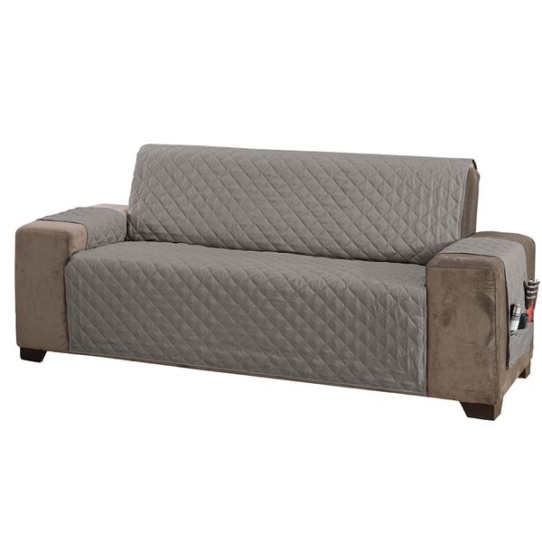 Protetor de Sofá Padrão 4 Lugares Classic 100% Poliéster - Cinza