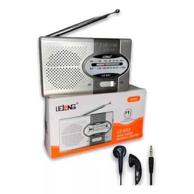 Mini Rádio De Bolso Am/fm LE-651 Lelong + 2 Pilhas