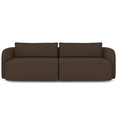 Sofá 3 Lugares Sala Living Orgânico 220cm Oregon K01 Veludo Marrom - Lyam Decor