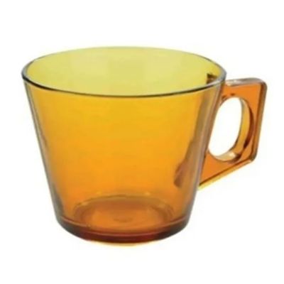 Jogo Xicaras Cha Cafe Vidro Ambar Vidro 4pcs