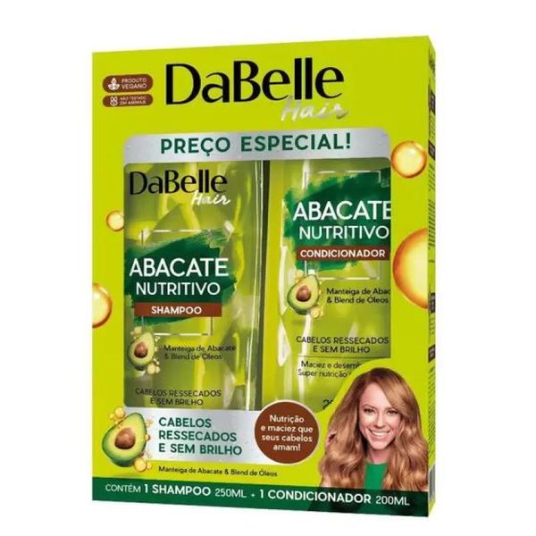 DaBelle Hair Abacate Nutritivo - Shampoo 250ml e Condicionador 175ml.