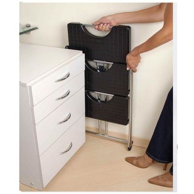 Escada Alcance 3 Degraus Dobrável 120 Kg Cromada Anodilar