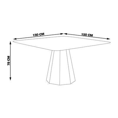 Mesa Sala de Jantar 4 Lugares 150cm Tampo Quadrado Talocan Freijó - Gran Belo