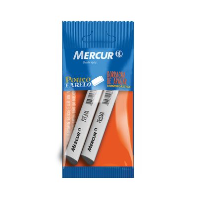Borracha Mercur Prisma Branca com 2 Unidades
