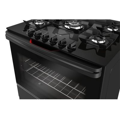 Fogão à Gás 5 Bocas Mueller, Preto Fosco MFV5BF Preto / Bivolt