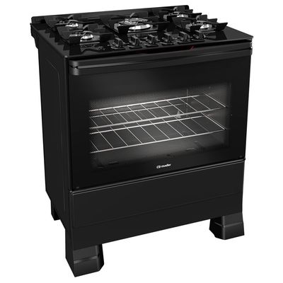 Fogão à Gás 5 Bocas Mueller, Preto Fosco MFV5BF Preto / Bivolt