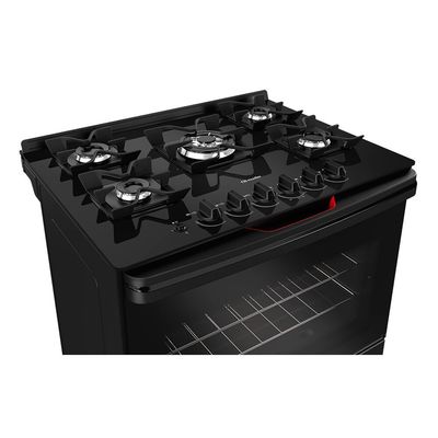 Fogão à Gás 5 Bocas Mueller, Preto Fosco MFV5BF Preto / Bivolt