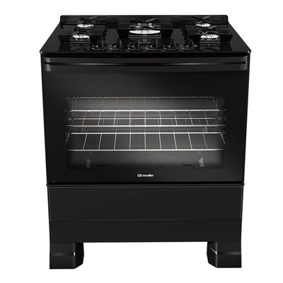 Fogão à Gás 5 Bocas Mueller, Preto Fosco MFV5BF Preto / Bivolt