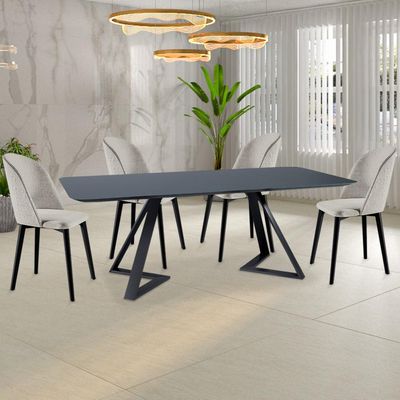 Kit 4 Cadeiras Decorativas Sala de Jantar Madeira Maciça Hadassa Linho Bege/Ébano - Gran Belo