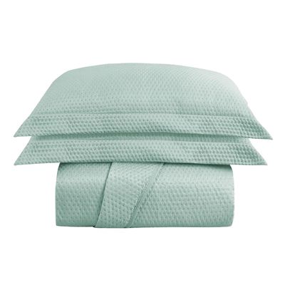 Kit Cobre Leito Colcha Charlote Casal 3 Peças Dupla Face Liso Classic - Verde - 100% Poliéster