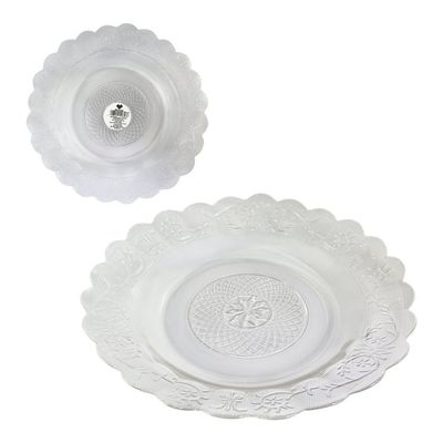 Kit 5 Pratos de Vidro Egípcio Estrela Transparente