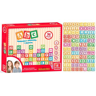 ABC Maiúsculas e Minúsculas 96 pçs - 8108 - Brincadeira De Criança