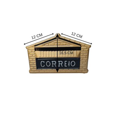 Caixa de Correio Cartas Para Muro Detrás Ouro 12x23x11cm