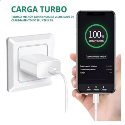 Carregador de Tomada 20W Super Rápido Para Smartphone - Rápido, Potente