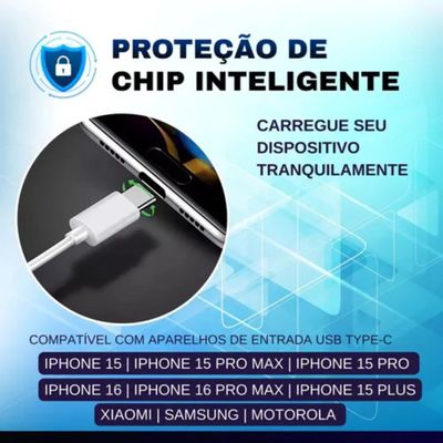 Carregador de Tomada 20W Super Rápido Para Smartphone - Rápido, Potente
