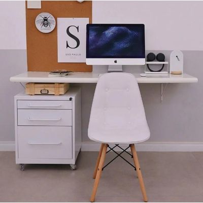 Cadeira Decorativa Eiffel Charles Eames DSW Botonê E01 Branco - Lyam Decor