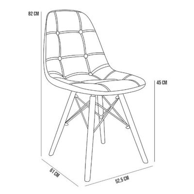 Cadeira Decorativa Eiffel Charles Eames DSW Botonê E01 Branco - Lyam Decor