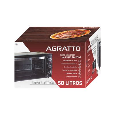 Forno Eletrico Agratto 50 Litros 1500w De Bancada 220v F50L01 Preto