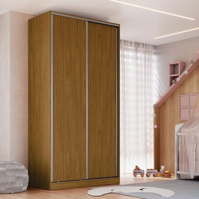 Guarda Roupa 120x59,8x235cm Freijó Natural 2 Portas de Correr 2005 Emovell