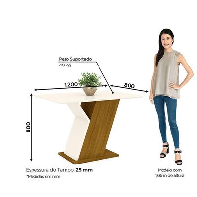 Mesa De Jantar Tampo Em Mdf 120cm Juanita Casa 812