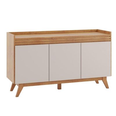 Buffet Vieiro Ibiza 3 Portas Mel Com Off White