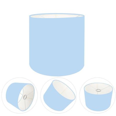 Cúpula Abajur E Luminária Cilíndrica Vivare Cp-7008 ø20x25cm - Bocal Nacional Azul-bebê