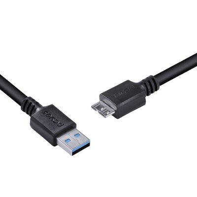 Cabo Para Hd Externo Usb A 3.0 Macho Para Micro Usb B 3.0 (10 Pinos) Ma0cho 28awg Puro Cobre 3 Metro